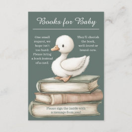 Cartão De Informações Little Goose Book Request Card | Baby Sprinkle