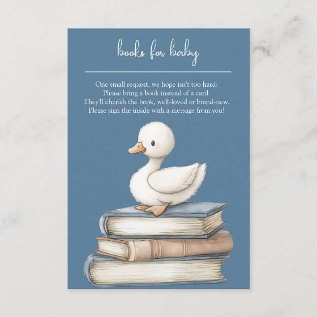 Cartão De Informações Little Goose Book Request Card Goose Baby Shower  (Frente)