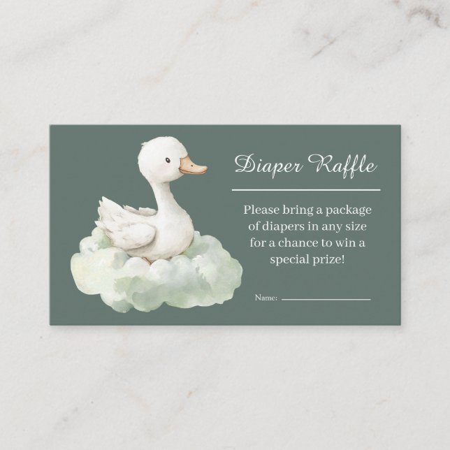 Cartão De Informações Little Goose Diaper Raffle Card Goose Baby Shower (Frente)