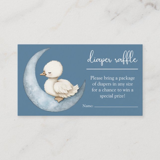 Cartão De Informações Little Goose Diaper Raffle Card Goose Baby Shower (Frente)