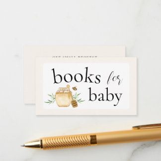 Cartão De Informações Little Honey Books For Baby Bee Baby Shower