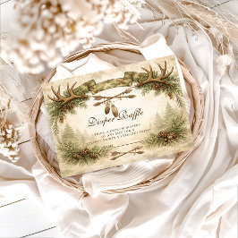 Cartão De Informações Little Hunter Antler Woodland Diapper Raffle