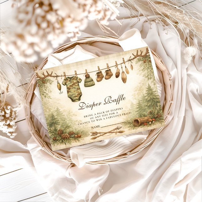 Cartão De Informações Little Hunter Woodland Diapper Raffle (Criador carregado)