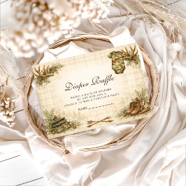 Cartão De Informações Little Hunter Woodland Keepsake Diapper Raffle
