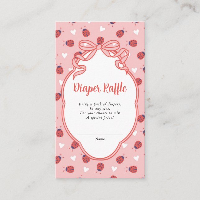 Cartão De Informações Little Lady on the Way Diaper Raffle Ticket (Frente)