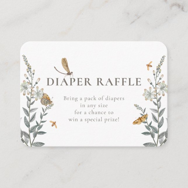 Cartão De Informações Little Love Bug Wildflower Baby Shower  Enclosure (Frente)