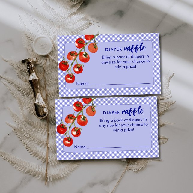 Cartão De Informações Little Meatball Diaper Raffle Blue Baby Shower (Criador carregado)