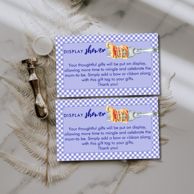 Cartão De Informações Little Meatball Display Shower Blue Baby Shower (Criador carregado)