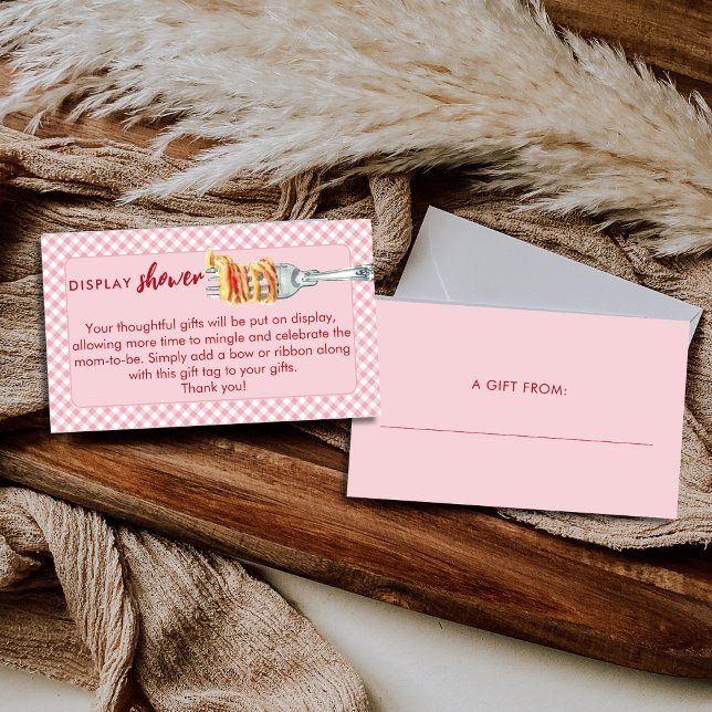 Cartão De Informações Little Meatball Display Shower Pink Baby Shower (Criador carregado)