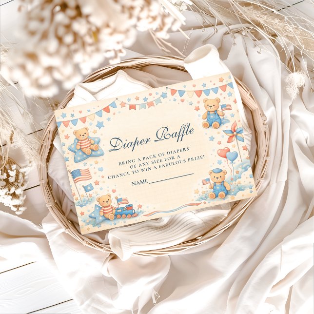 Cartão De Informações Little Patriot Welcome Diapper Raffle (Criador carregado)