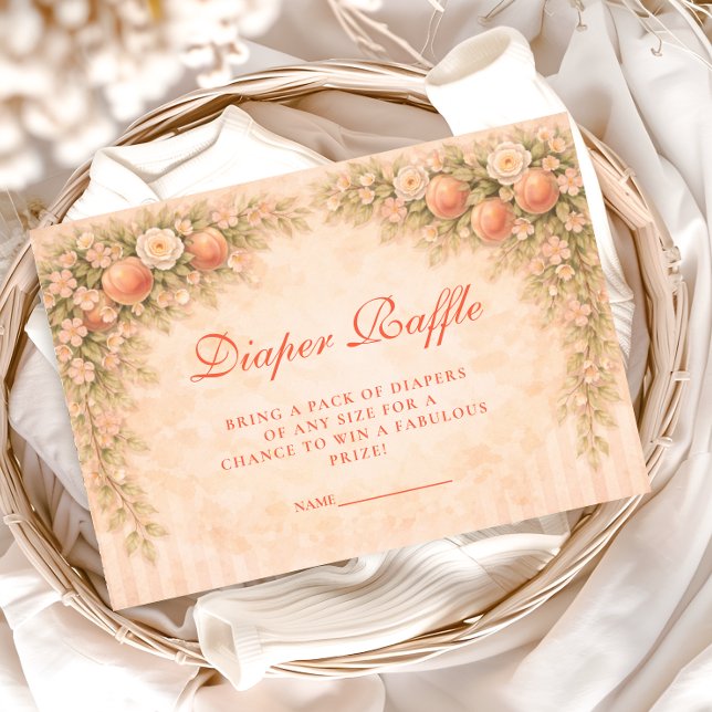 Cartão De Informações Little Peach on the Way Diapper Raffle (Criador carregado)