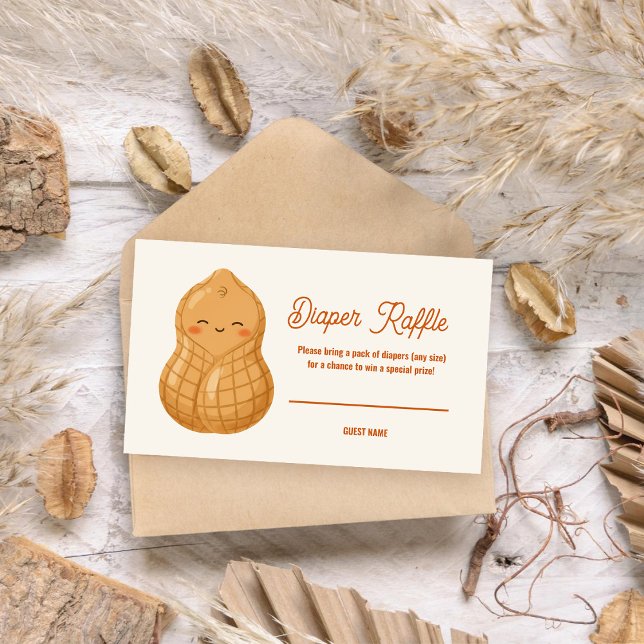 Cartão De Informações Little Peanut Baby Shower Diaper Raffle Tickets (Criador carregado)