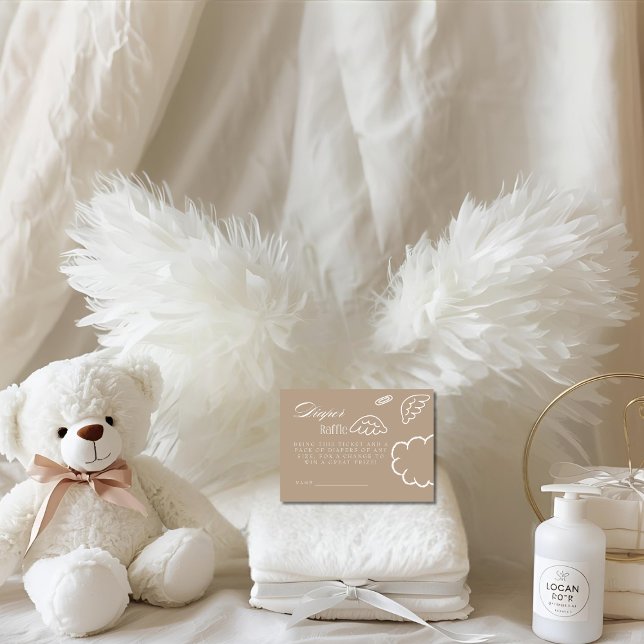 Cartão De Informações Little Piece of Heaven Beige Diaper Raffle Card (Little Piece of Heaven Beige Diaper Raffle Card)