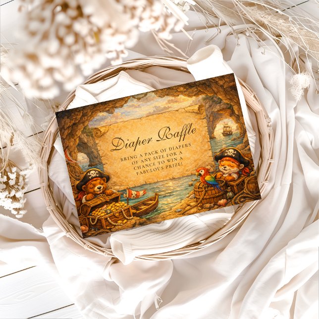 Cartão De Informações Little Pirates Treasure Voyage Diapper Raffle (Criador carregado)
