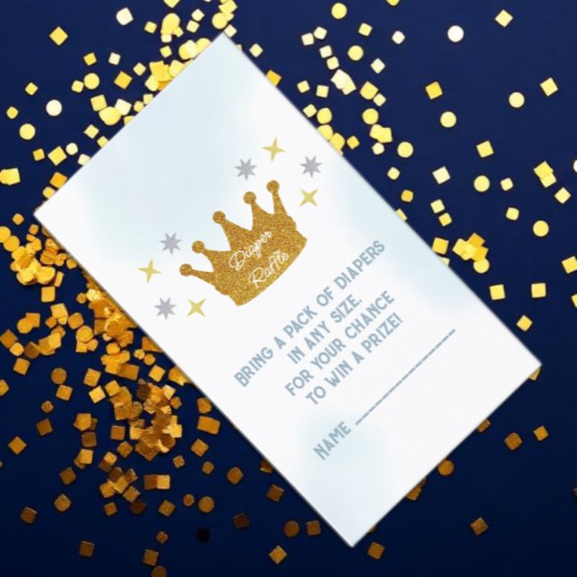 Cartão De Informações Little Prince Boy Baby Shower Diaper Raffle (Criador carregado)
