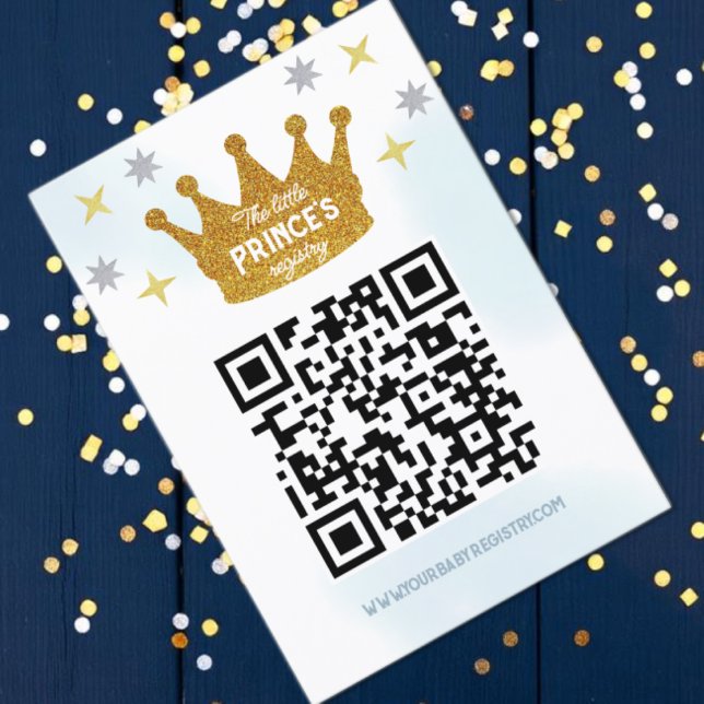 Cartão De Informações Little Prince Boy Baby Shower Registry (Criador carregado)