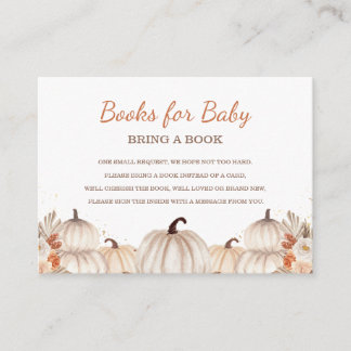 Cartão De Informações Little Pumpkin Books for Baby, Baby Shower 