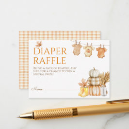 Cartão De Informações Little Pumpkin Rustic Farm Baby Shower Diaper