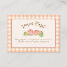 Little Pumpkins Orange Gingham Diaper Raffle
