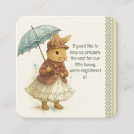 Cartão De Informações Little Rabbit Baby Shower for Girl