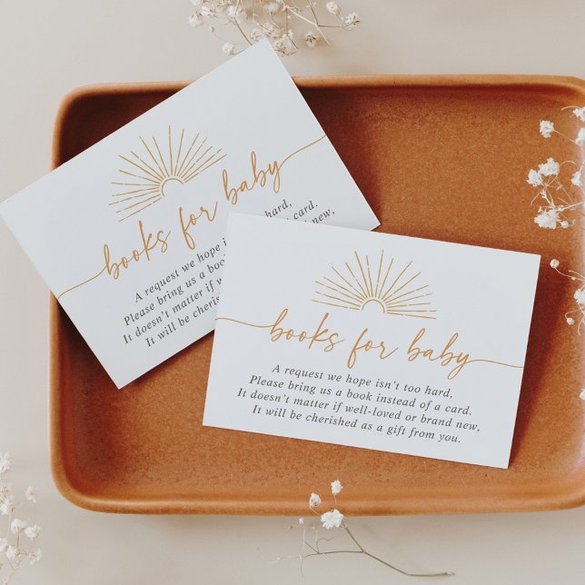 Cartão De Informações Little Ray of Sunshine Boho Books para Bebê (Criador carregado)