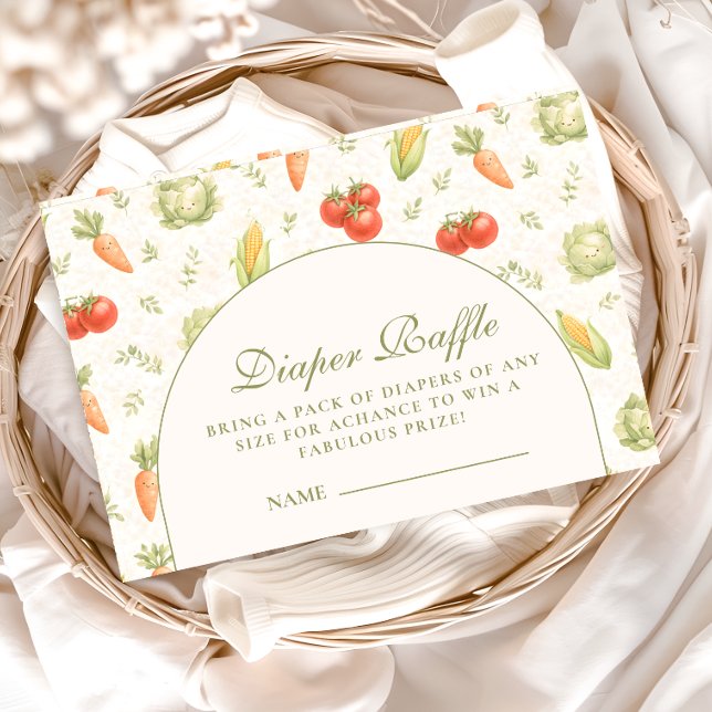 Cartão De Informações Little Sprout Whimsical Garden Diapper Raffle (Criador carregado)
