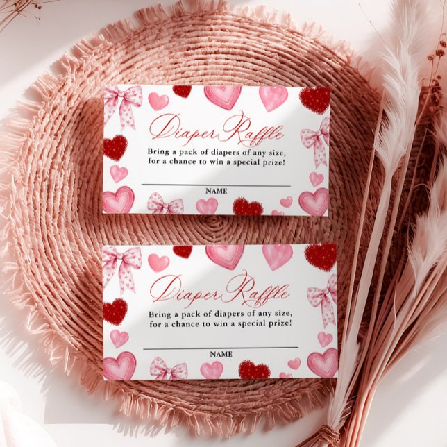 Cartão De Informações Little Sweetheart Baby Shower, Diaper Raffle Card (Criador carregado)