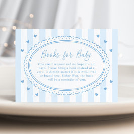 Cartão De Informações Little Sweetheart Blue Bow Books for Baby