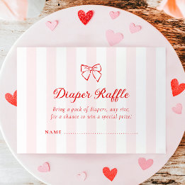Cartão De Informações Little Sweetheart Diaper Raffle Card