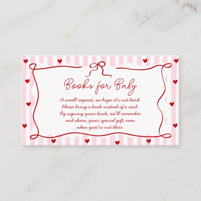 Cartão De Informações Little Sweetheart Valentine Books for Baby Card (Frente)