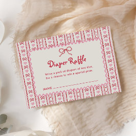 Cartão De Informações Little Sweetheart Valentines Diaper Raffle Card