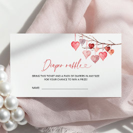 Cartão De Informações Little Swetheart Chá de fraldas Fralda Raffle