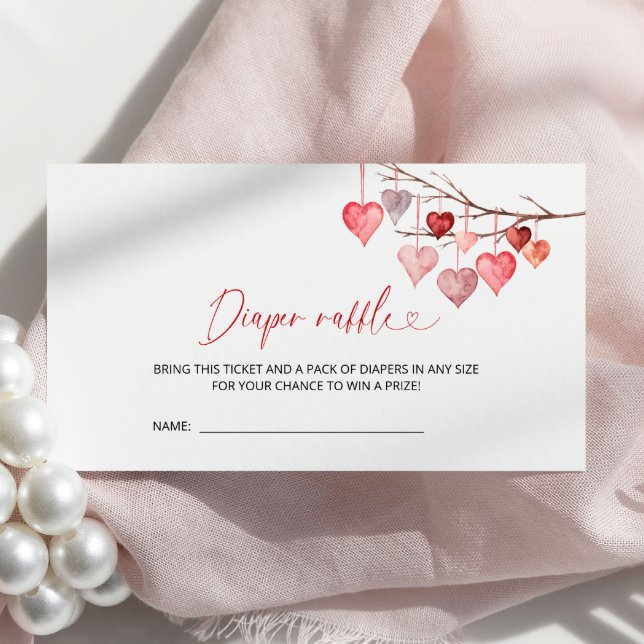 Cartão De Informações Little Swetheart Chá de fraldas Fralda Raffle (Criador carregado)