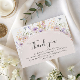 Cartão De Informações Little Wildflower Baby Shower Thank You Card