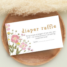 Cartão De Informações Little Wildflower Boho Baby Shower Diaper Raffle