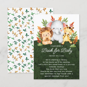 Cartão De Informações Livro de Animais da Selva para Bebê