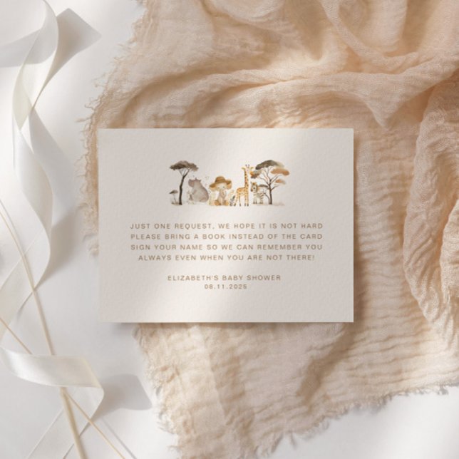 Cartão De Informações Livro de Animais Selvagens Safari para Bilhete de  (Criador carregado)