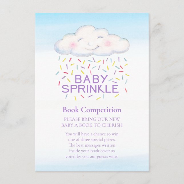 Cartão De Informações Livro de baby sprinkle competição nuvem confeitos (Frente)