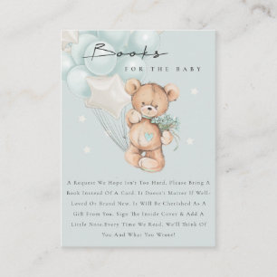 Cartão De Informações Livro De Balões De Urso Azul Aqua Cujo Chá de fral