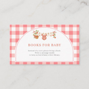 Cartão De Informações Livro de Bebê para Chuvinha de Bebê Maçã de Nossos