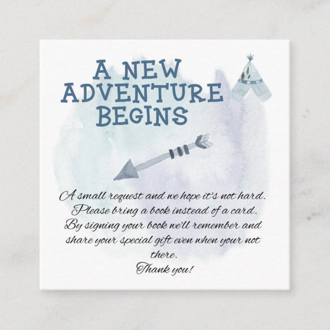 Cartão De Informações Livro de Chás de fraldas Boêmia para Bebês (Frente)