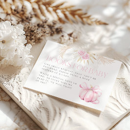 Cartão De Informações Livro de Chás de fraldas de Arco Floral Rosa-Pumpk