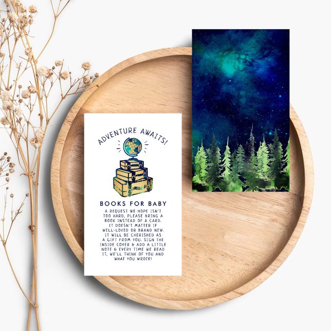 Cartão De Informações Livro de Chás de fraldas do Modern Adventure Viage (Criador carregado)