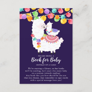 Cartão De Informações Livro de Chuvinha de Bebê da Llama Mama para Cartã