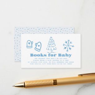 Cartão De Informações Livro de Chuvinha de Bebê de Inverno Desenhado à M