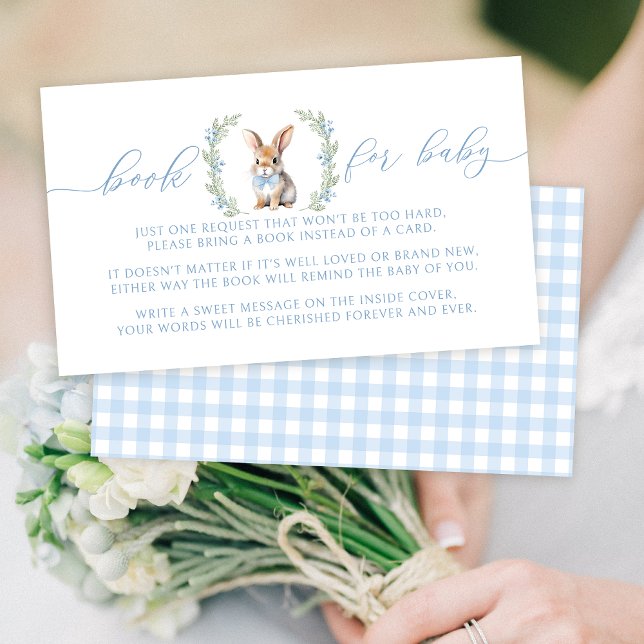 Cartão De Informações Livro de coelhinho azul-bonito para a Páscoa para  (Criador carregado)