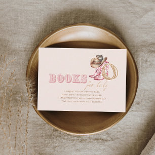 Cartão De Informações Livro de Cowgirl para Chá de Bebê Menina