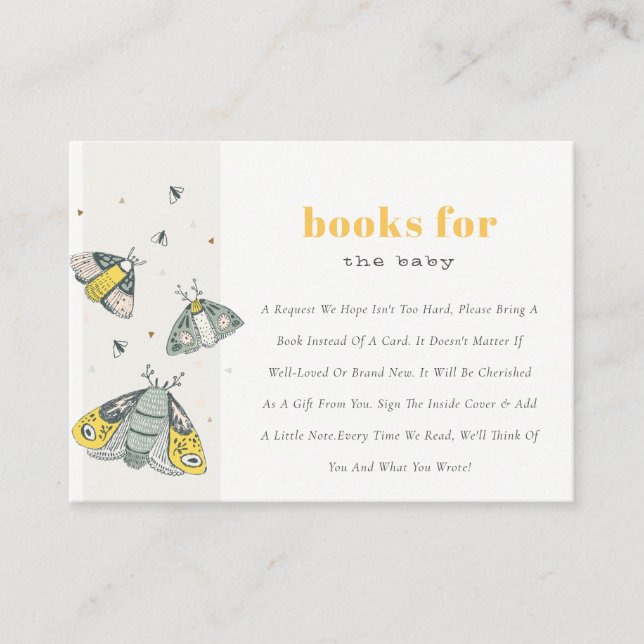 Cartão De Informações Livro De Insetos De Cinza Amarelo-Gelado (Frente)