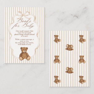 Cartão De Informações Livro de pedido de chá de bebê elegante Bearly Wai