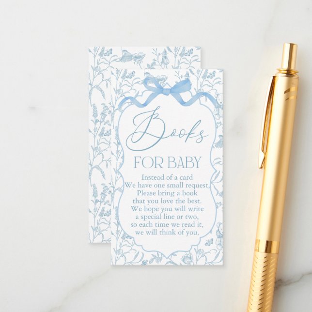 Cartão De Informações Livro do Chá de fraldas Arco Azul (Frente/Verso In Situ)